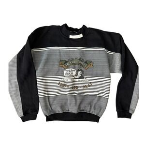 Safe Passage Vintage Kids Special Forces Striped Sweatshirt Black White Lg 16-18